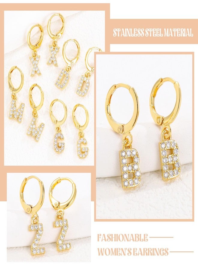 VDKIDKT Initial Hoop Earrings for Girls Women, 18K Gold Plated CZ Letter Small Huggie Hoop Earrings with Initial Dangle Earrings Jewelry Gifts for Girls (X) - Image 5